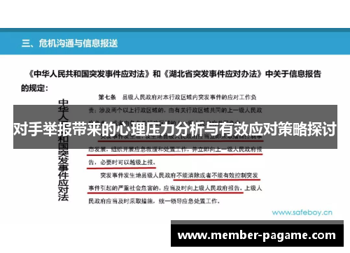 对手举报带来的心理压力分析与有效应对策略探讨