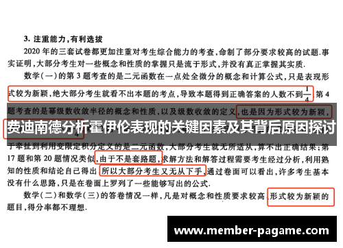 费迪南德分析霍伊伦表现的关键因素及其背后原因探讨
