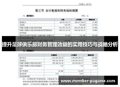 提升足球俱乐部财务管理效益的实用技巧与战略分析 提升足球俱乐部财务管理效益的实用技巧与战略分析
